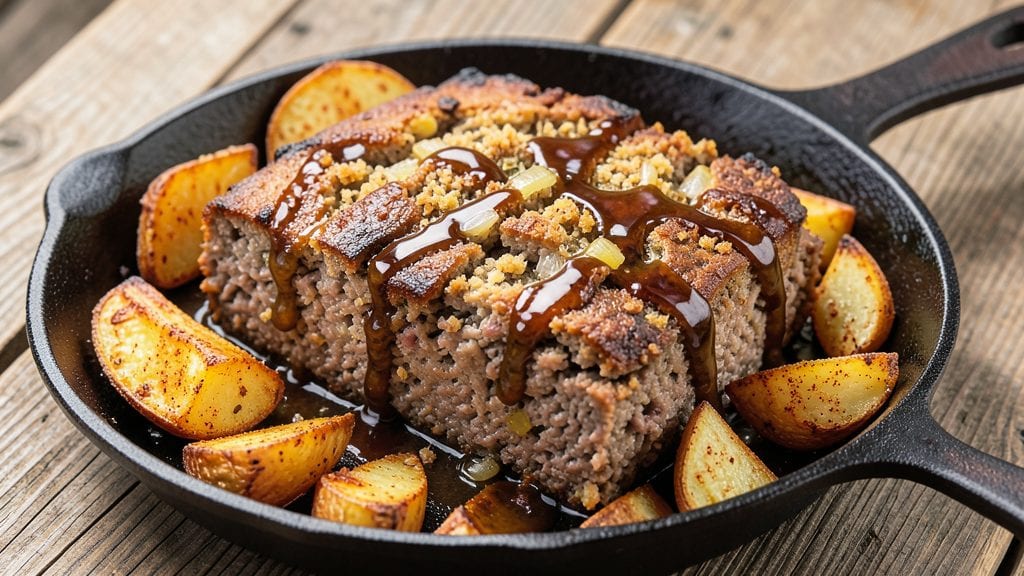 Cowboy Meatloaf and Potatoes Recipe: Smoky Grill-Flavor Dinner in One Pan