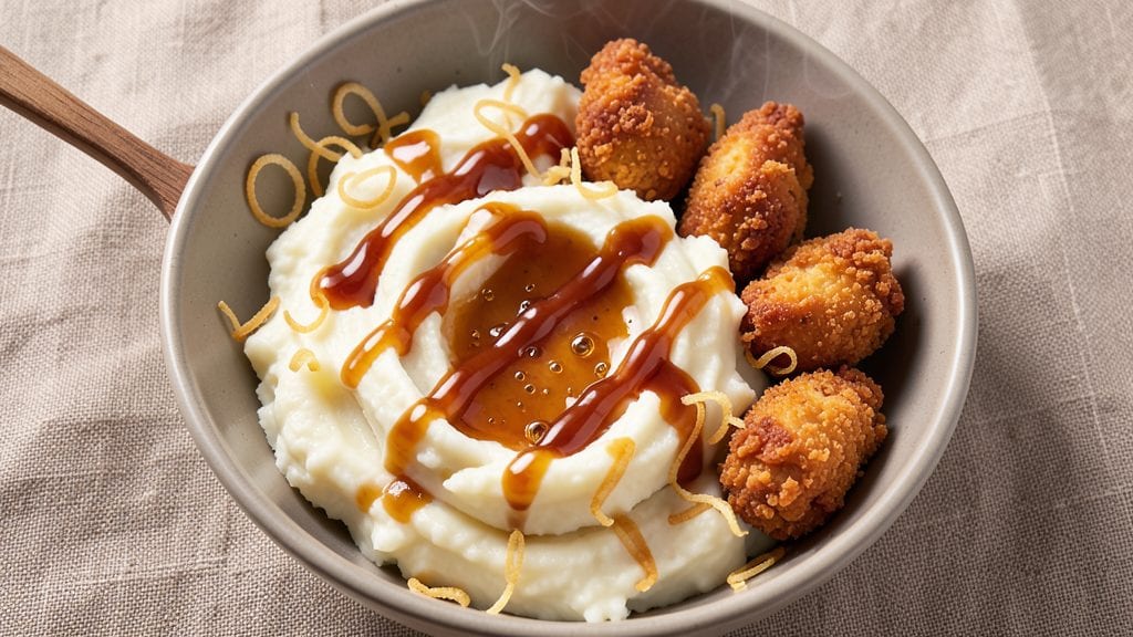 KFC Mashed Potato Bowl Recipe: Golden Vinegar Glaze Over Ultra-Fluffy Centers