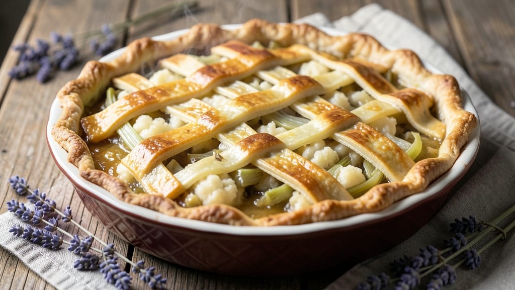 Old Fashioned Leek and Potato Pie Recipe: Rustic Crust With Savory Herb Layers