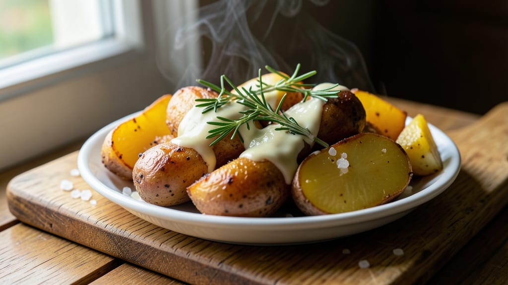Steam Potatoes Recipe: Vinegar-Infused Crisp Wedges With Fluffy Pink Hearts
